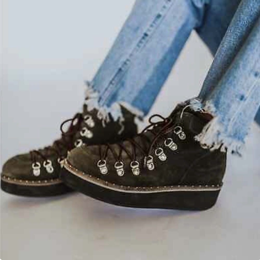 Free People Women Durango Moto Platform Combat Ankle shoes boot sz 41/11